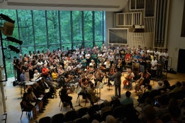 Lang Center Orchestra playing 